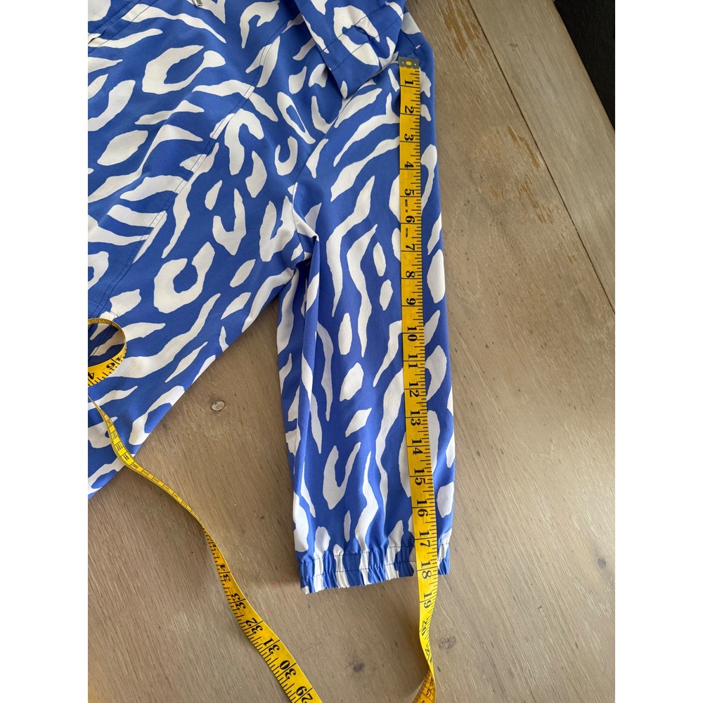 Zenergy by Chicos Women's Blue White Print Zip Up Long Sleeve Jacket Plus Size 2 - Picture 6 of 9